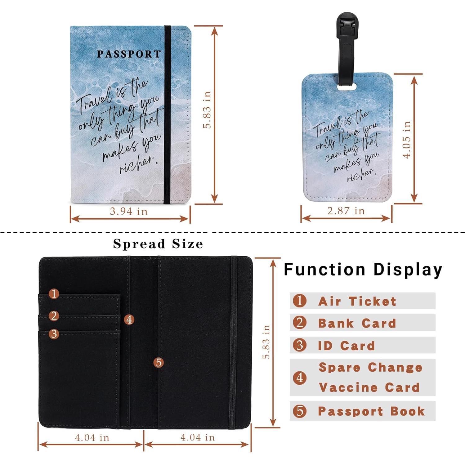 Portafolio de Pasaporte 2PCS PDE-QUNLIAN con Etiqueta de Equipaje