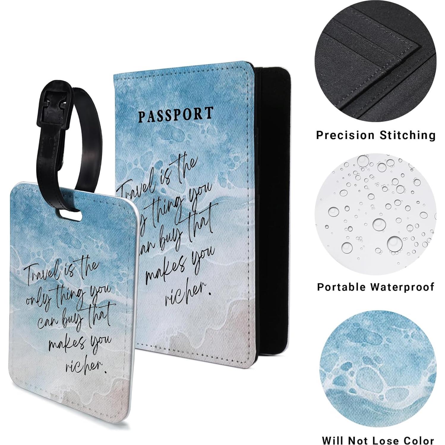 Portafolio de Pasaporte 2PCS PDE-QUNLIAN con Etiqueta de Equipaje