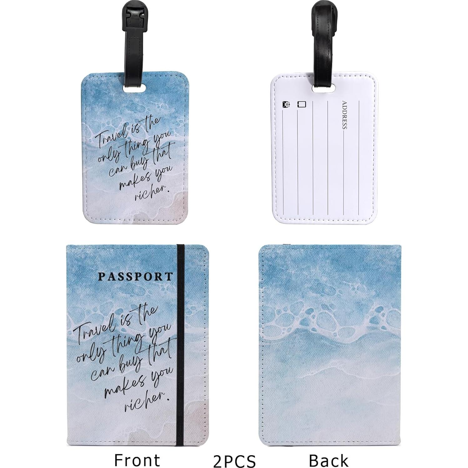Portafolio de Pasaporte 2PCS PDE-QUNLIAN con Etiqueta de Equipaje