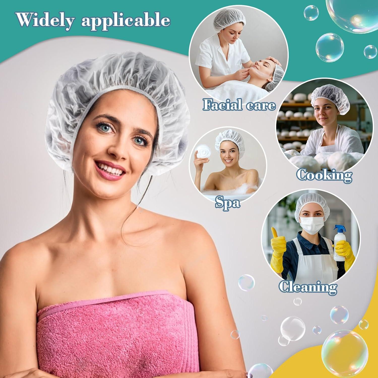 Gorro de Ducha Reutilizable MAQIHAN Impermeable 30cm - 6PCS