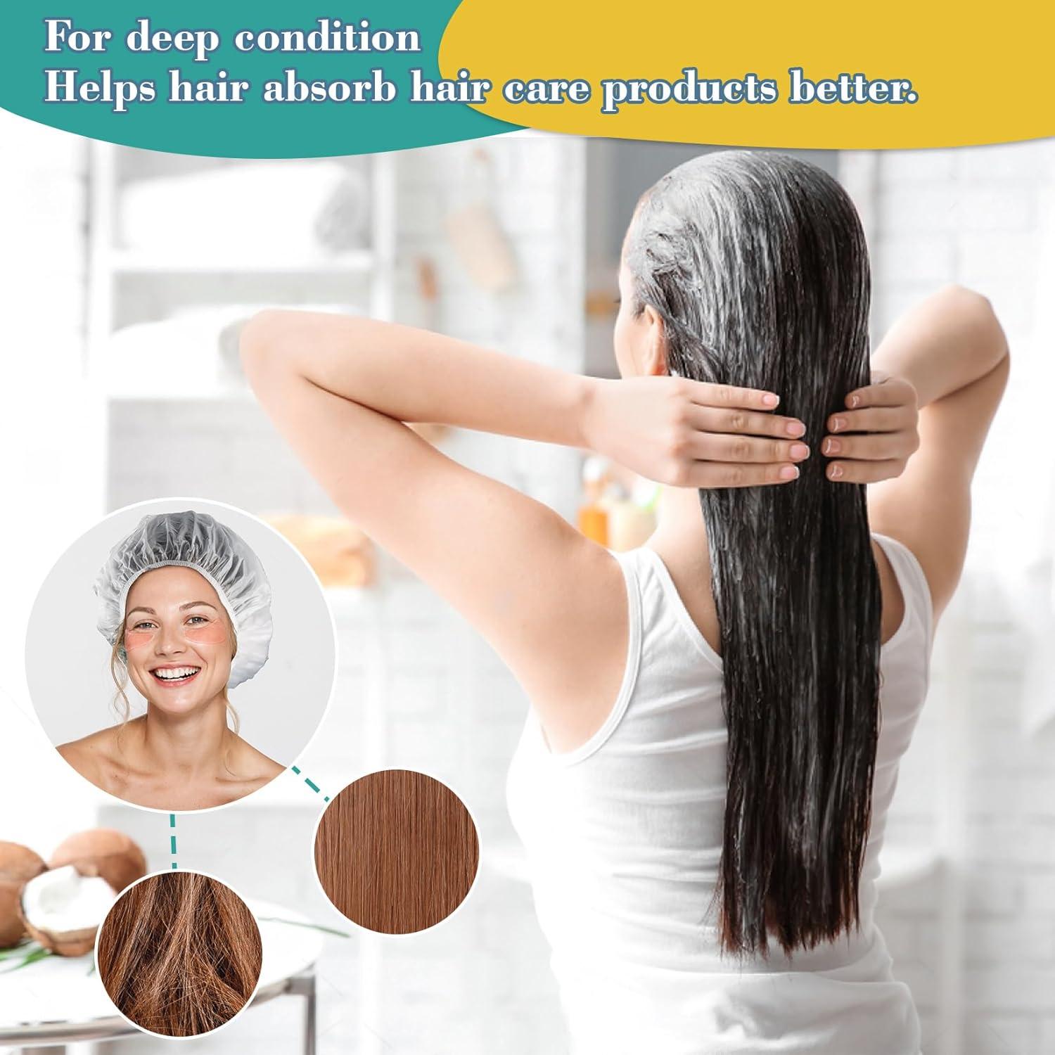 Gorro de Ducha Reutilizable MAQIHAN Impermeable 30cm - 6PCS