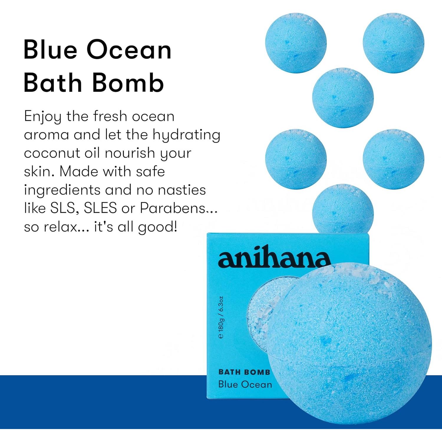 Bomba de Baño Anihana Océano Azul 178.57 g Hecha a Mano