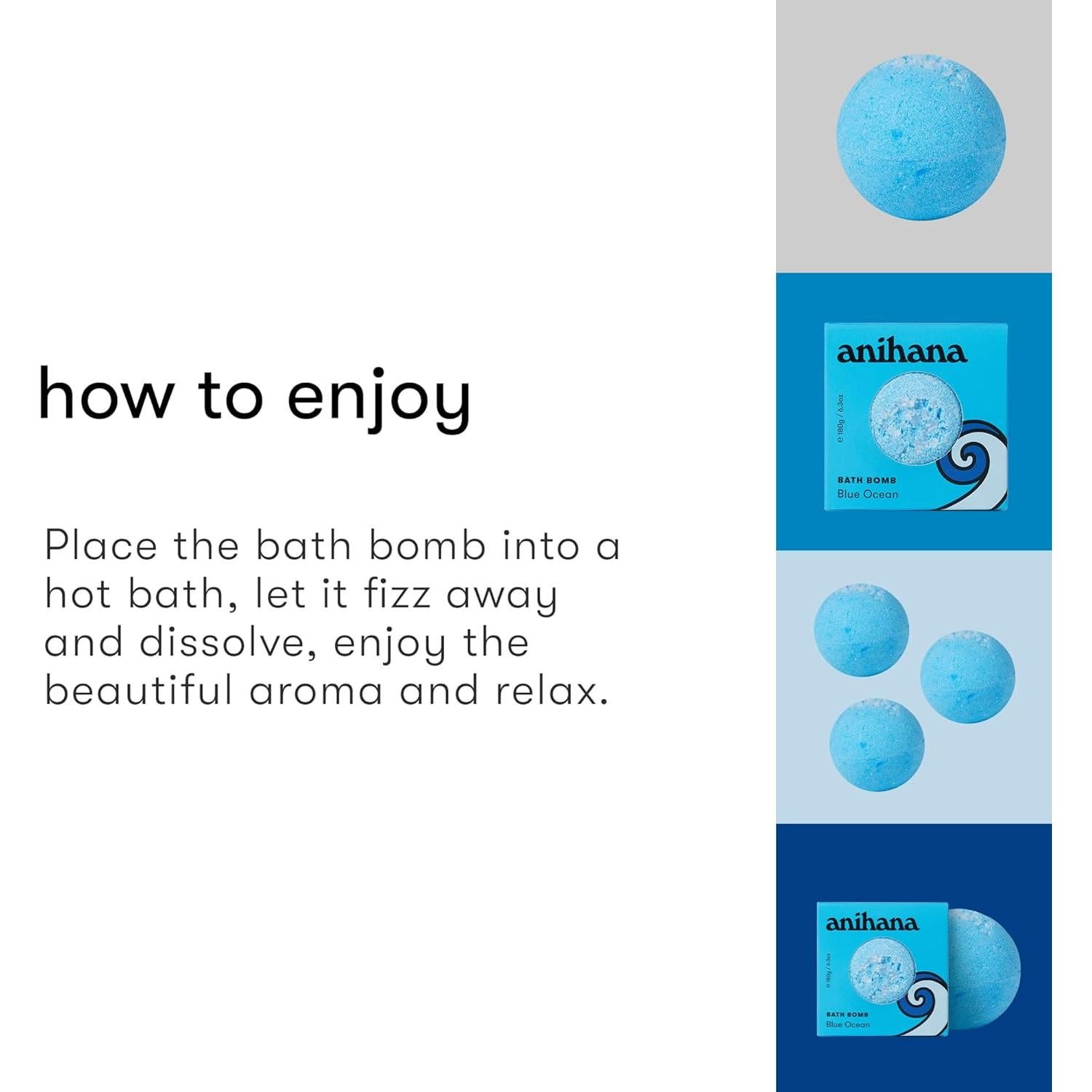 Bomba de Baño Anihana Océano Azul 178.57 g Hecha a Mano