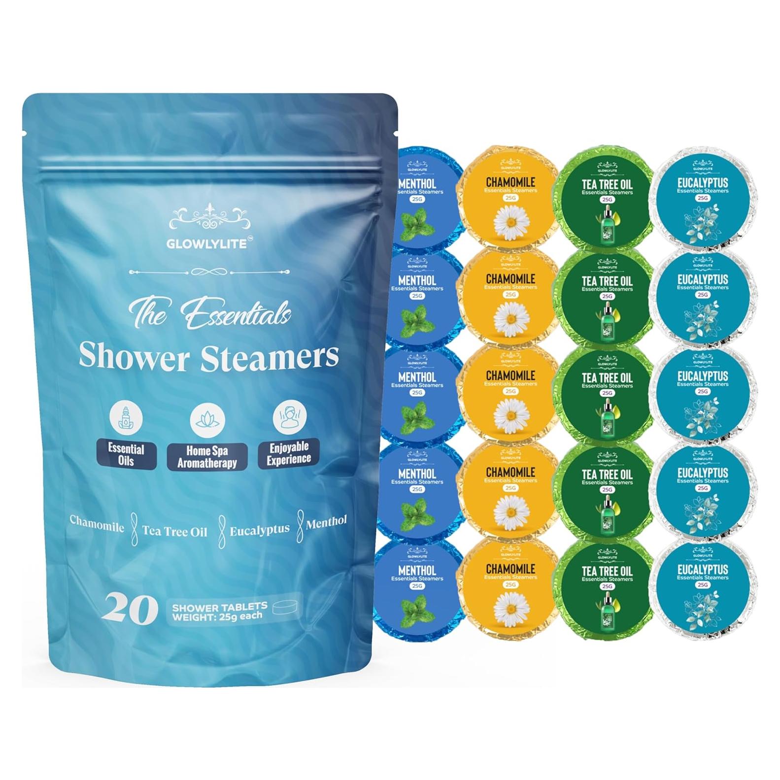 Aromatizantes de Ducha GLOWLYLITE - Paquete de 20 Tabletas 25g