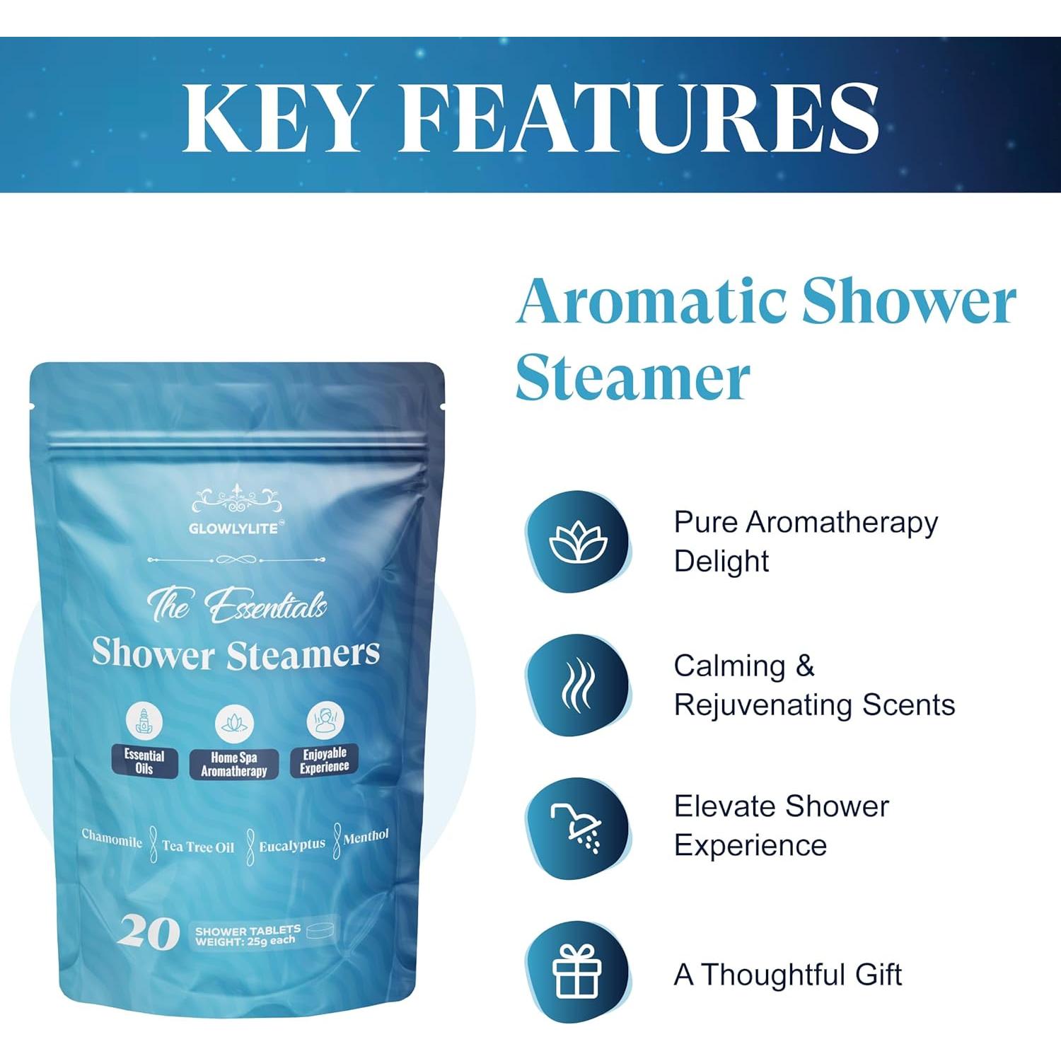 Aromatizantes de Ducha GLOWLYLITE - Paquete de 20 Tabletas 25g