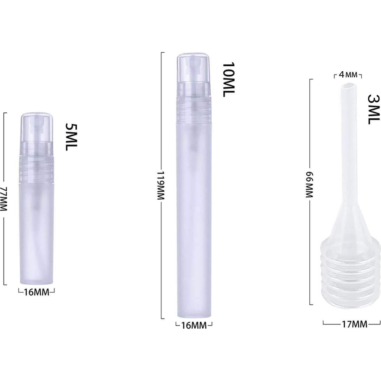 Botella de Spray de Viaje LIEUDAGE 5ml Slim Frosted Recargable