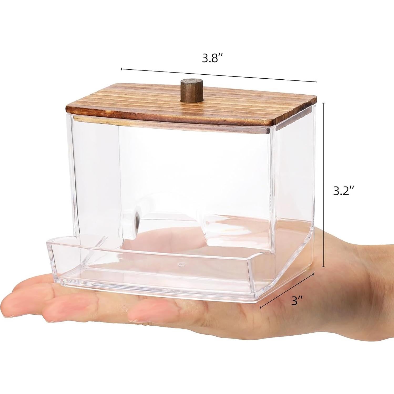 Soporte para Qtip Tbestmax 10oz con Tapa de Madera Negra