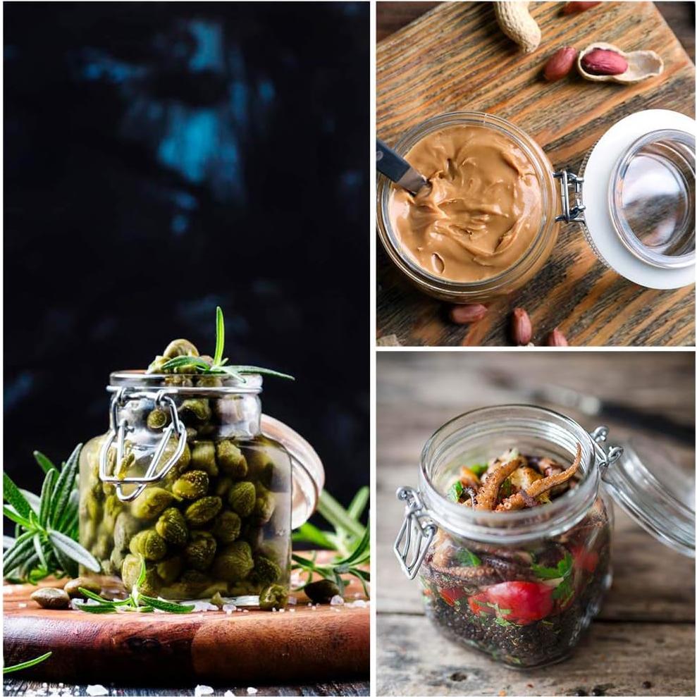 Tarros de Especias de Vidrio 118ml - Paquete de 12 con Tapa Hermética