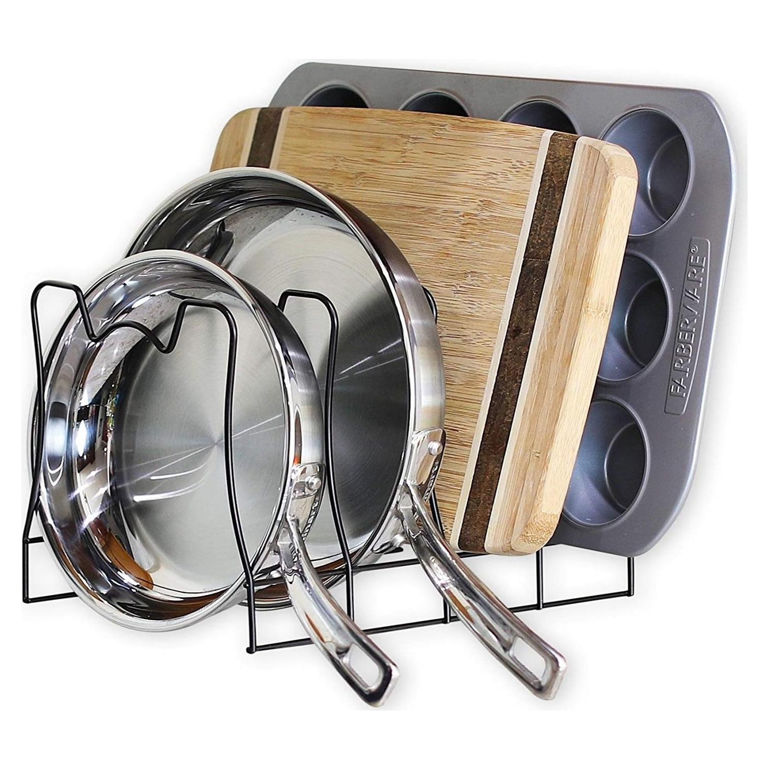 Organizador de Sartenes SimpleHouseware 4 Compartimentos Bronce