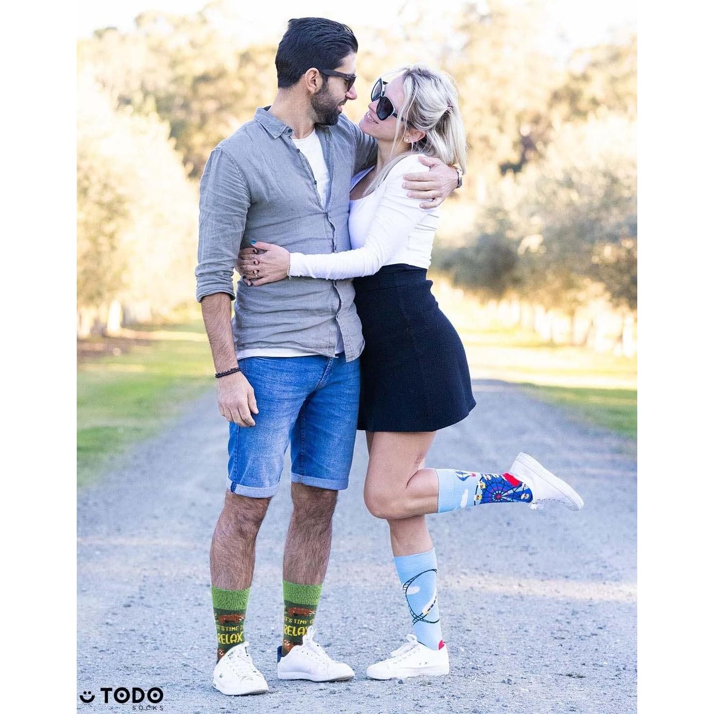 Calcetines Divertidos TODO para Hombres y Mujeres - Grande