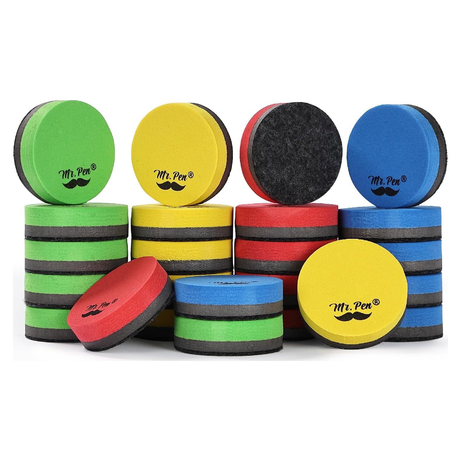 Borradores de Pizarra Blanca Mr. Pen Mini 24 Piezas Coloridos