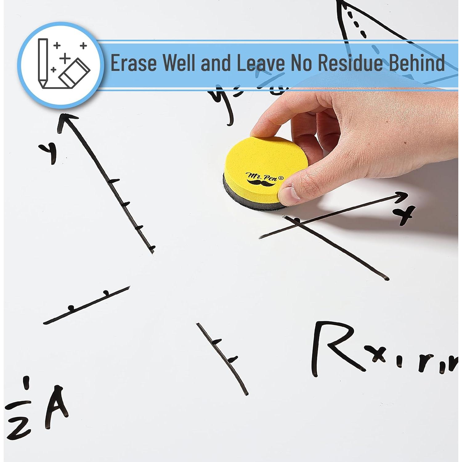 Borradores de Pizarra Blanca Mr. Pen Mini 24 Piezas Coloridos