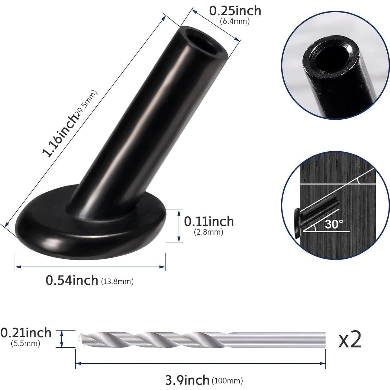 Paquete de 20 Mangas Protectores de Ángulo 30° RiaYer para Barandilla de Cable