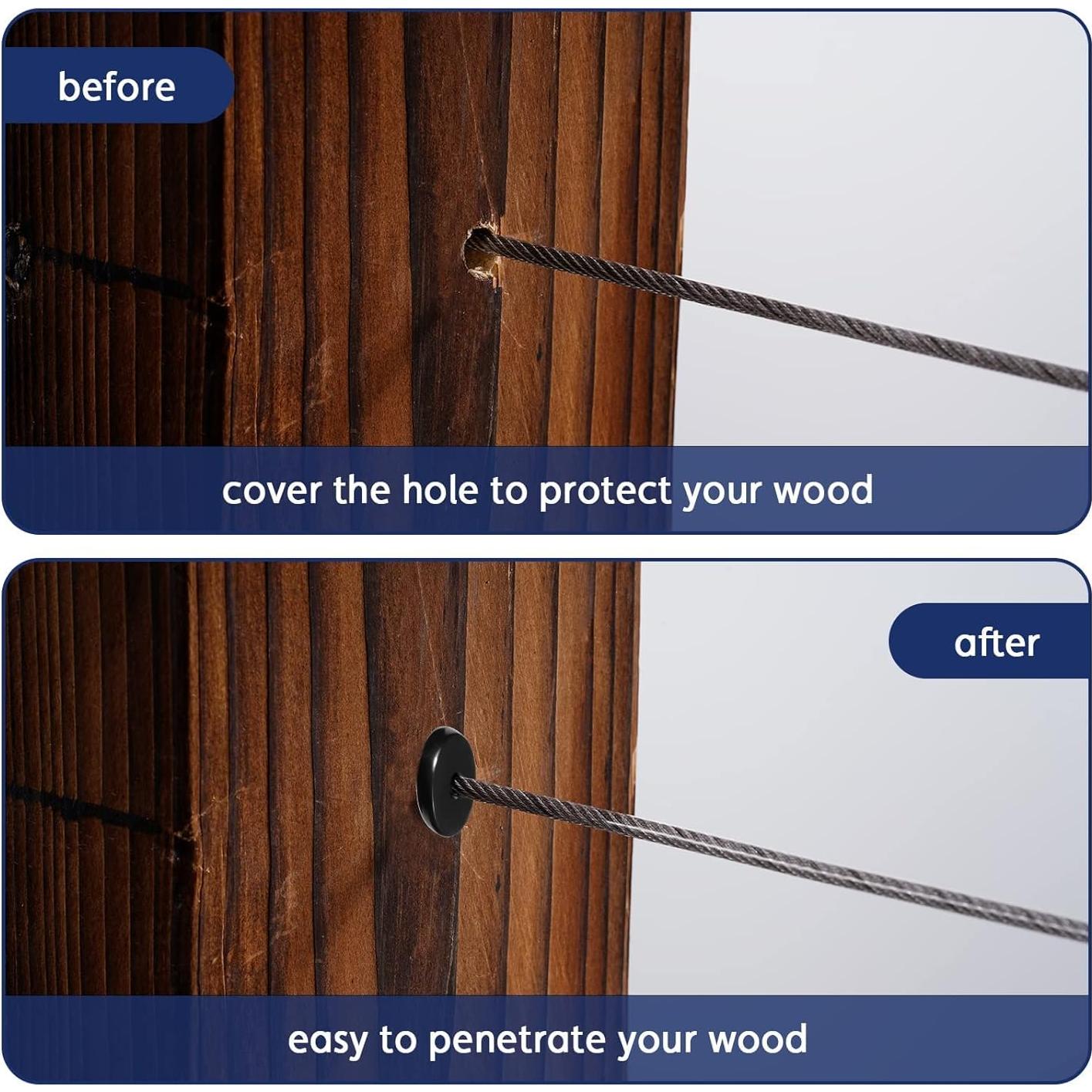 Paquete de 20 Mangas Protectores de Ángulo 30° RiaYer para Barandilla de Cable