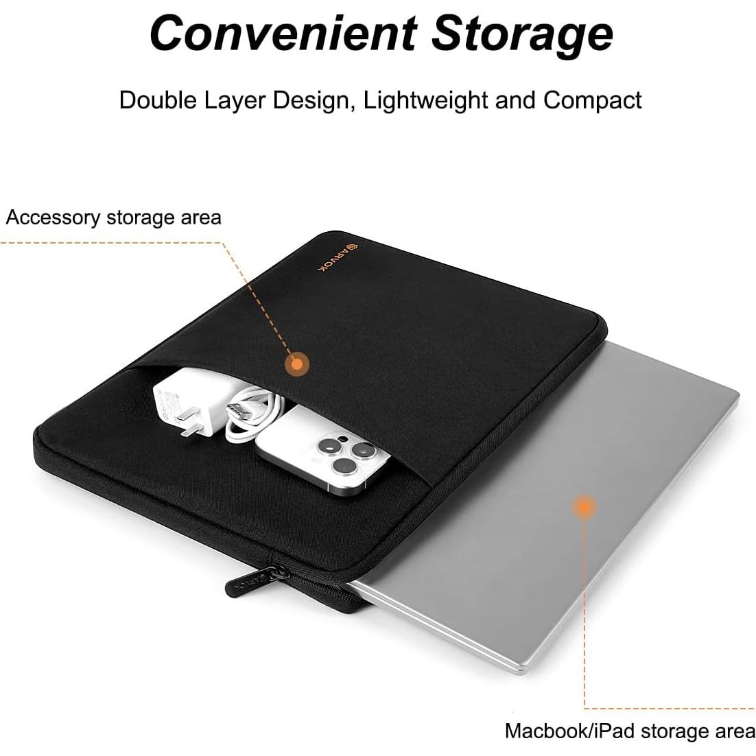 Funda para Laptop ARVOK 13-14" Resistente al Agua Negro