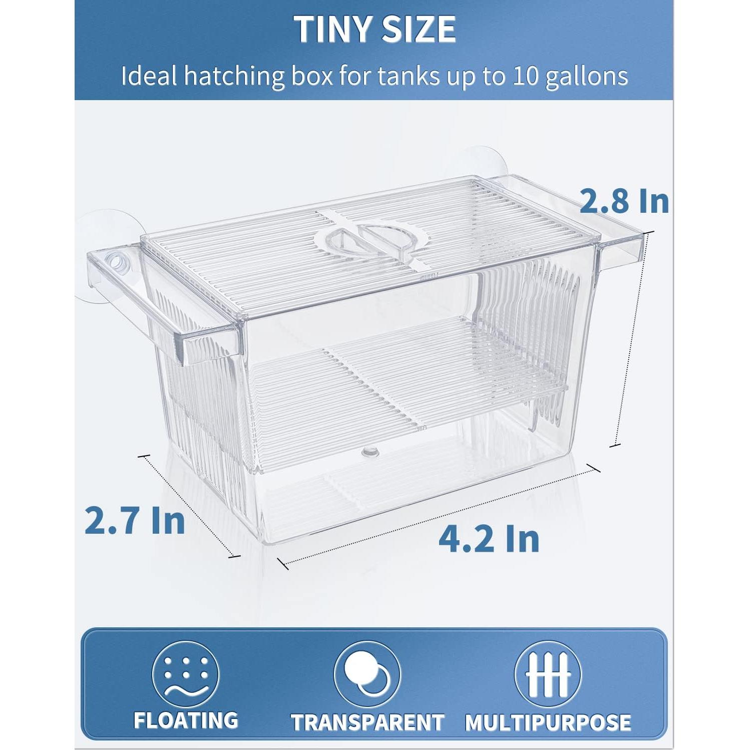 Caja de Cría de Peces Pawfly Acrílico 10.67x6.86x7.11cm
