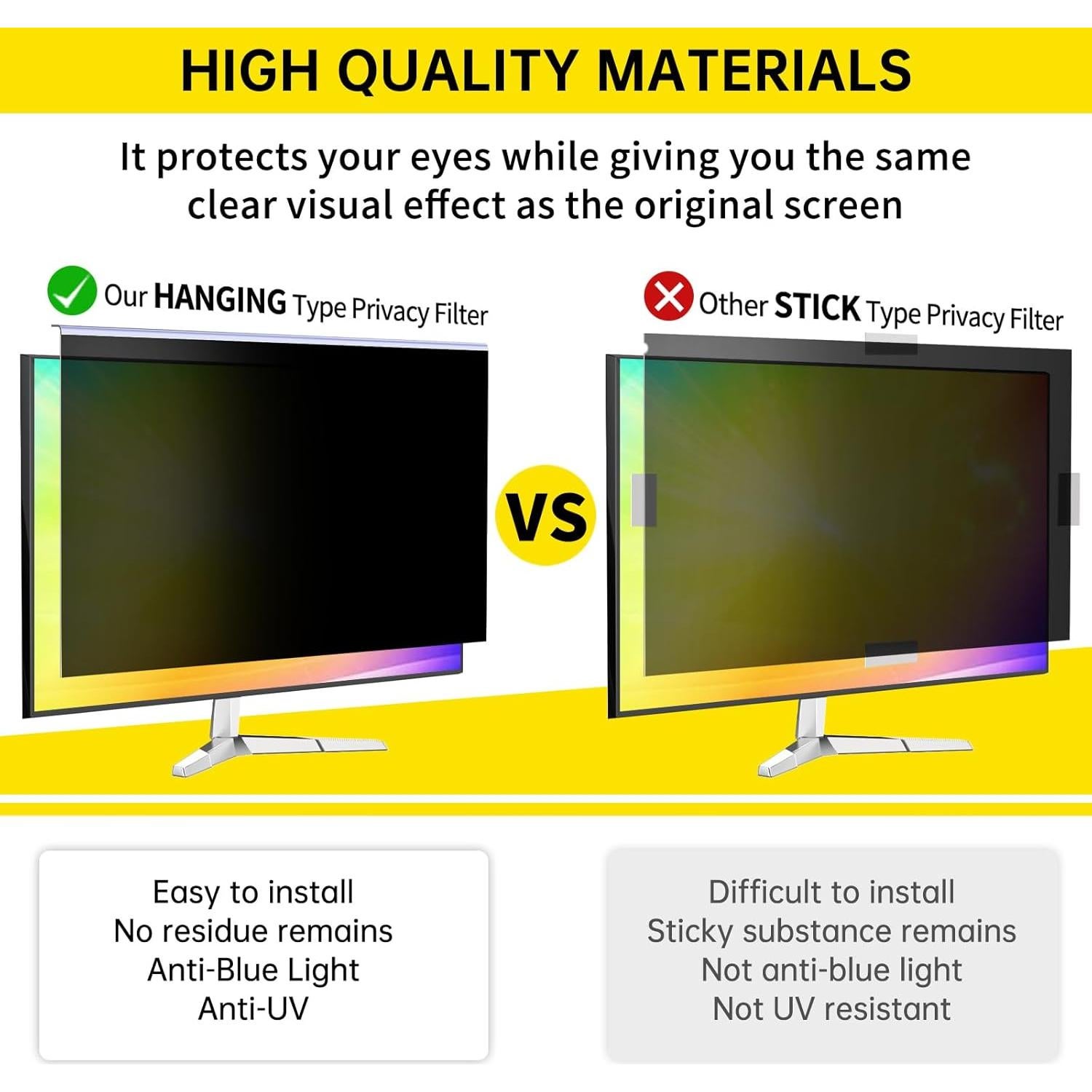 Pantalla de Privacidad DEJIMAX 24" Colgante Anti-Luz Azul