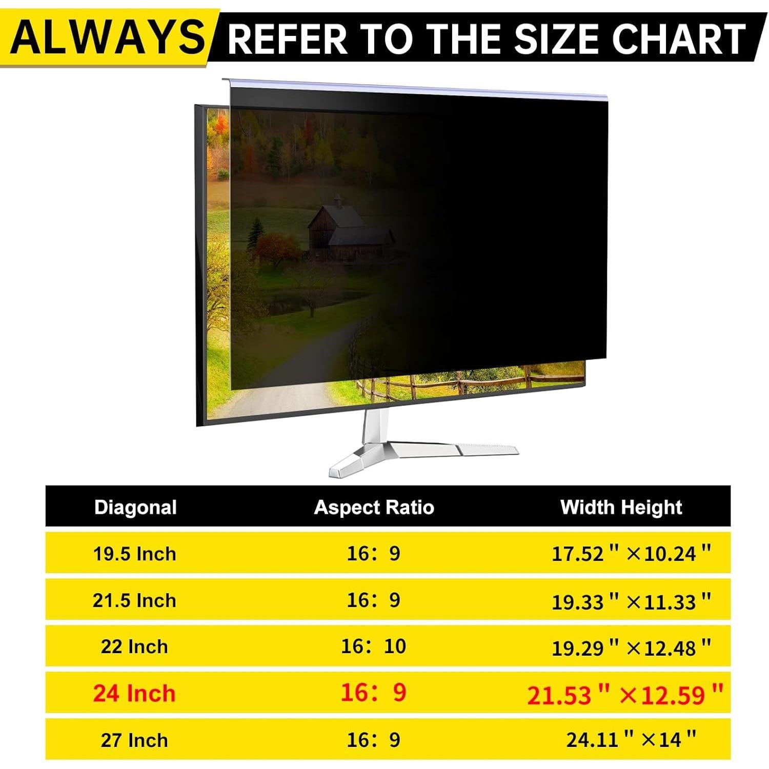 Pantalla de Privacidad DEJIMAX 24" Colgante Anti-Luz Azul