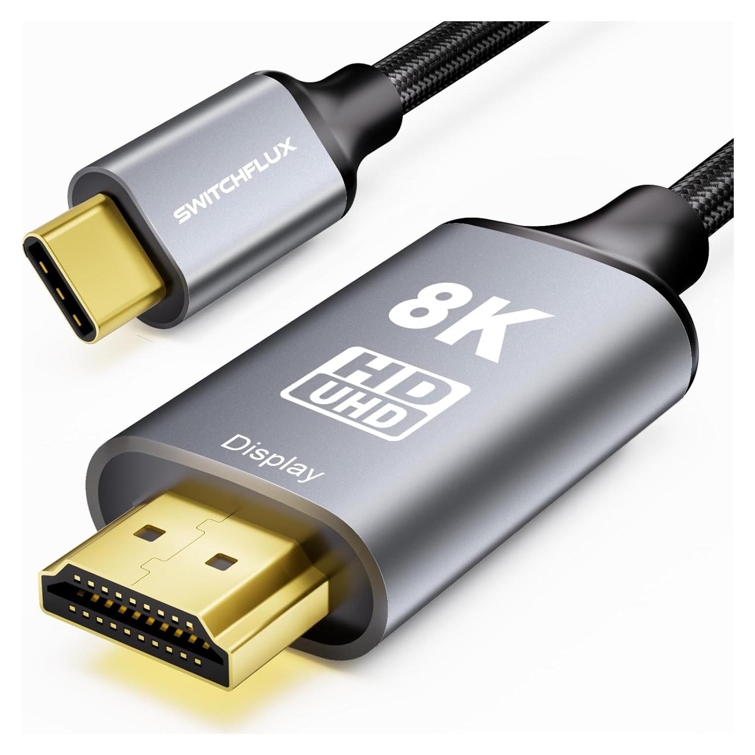 Cable USB C a HDMI 2.1 SWITCHFLUX 0.91m 8K@60Hz