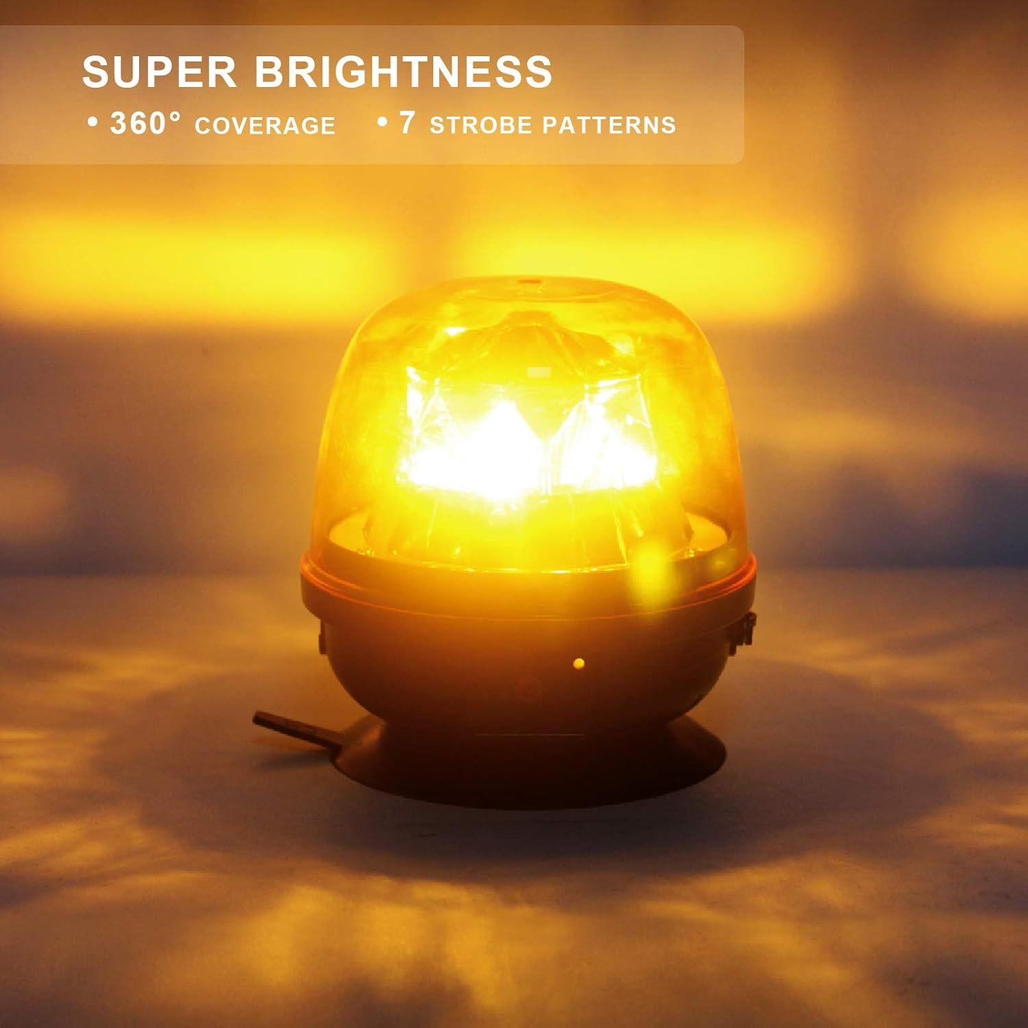 Luz de Beacon Inalámbrica Agrieyes LED Ámbar 12V 15W