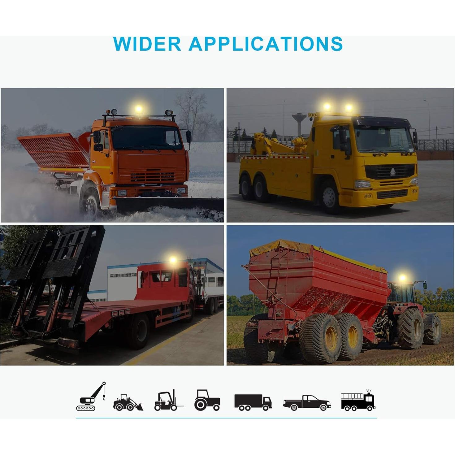 Luz de Beacon Inalámbrica Agrieyes LED Ámbar 12V 15W