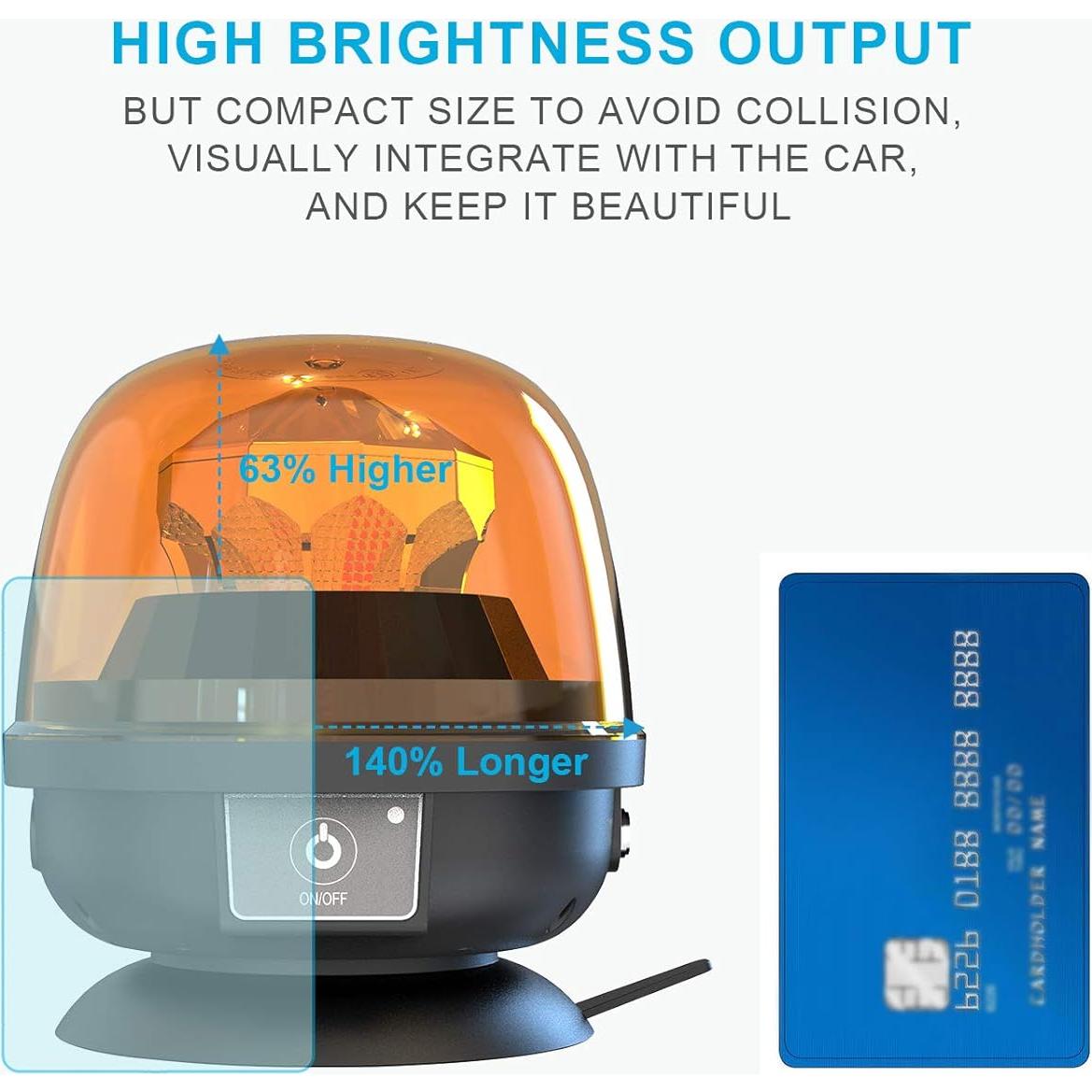 Luz de Beacon Inalámbrica Agrieyes LED Ámbar 12V 15W