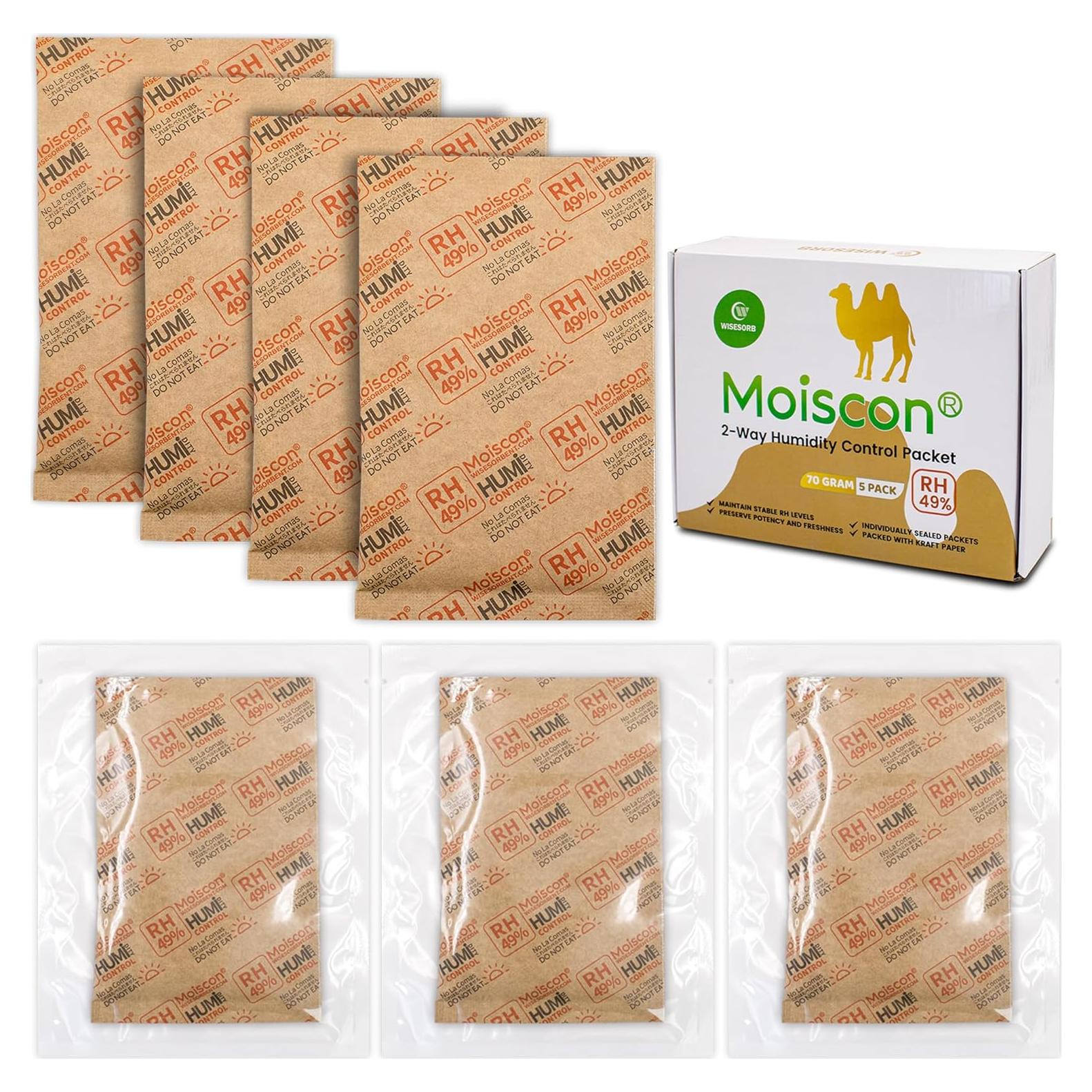 Paquetes de Control de Humedad Wisesorb 70g - 5 Pack para Instrumentos