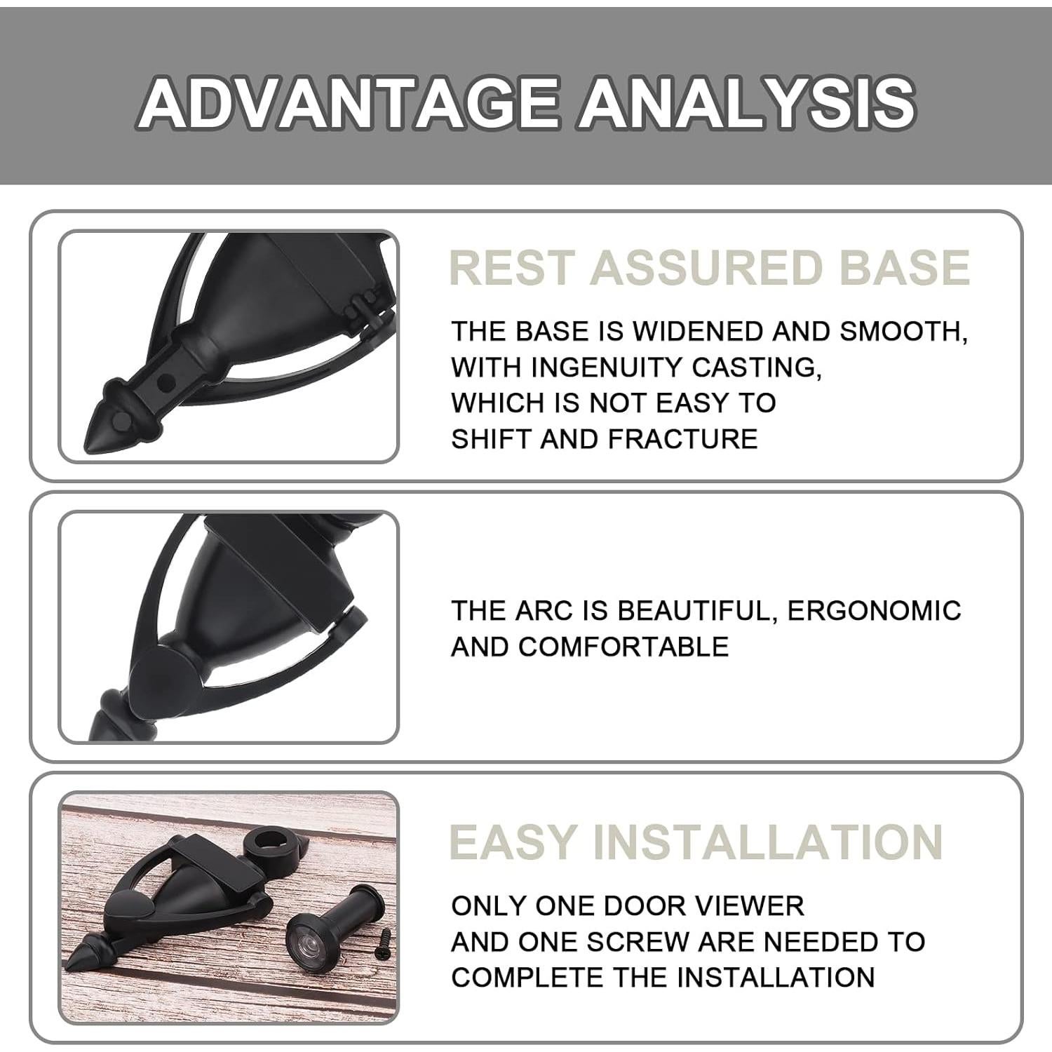 Mirador de Puerta 5" Negro HOJLKLD 180 Grados Zinc