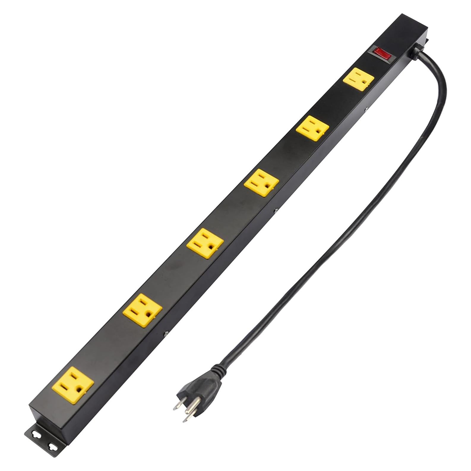 Tira de Enchufes de Pared Inland 03200, 6 Salidas, 3FT, 15A