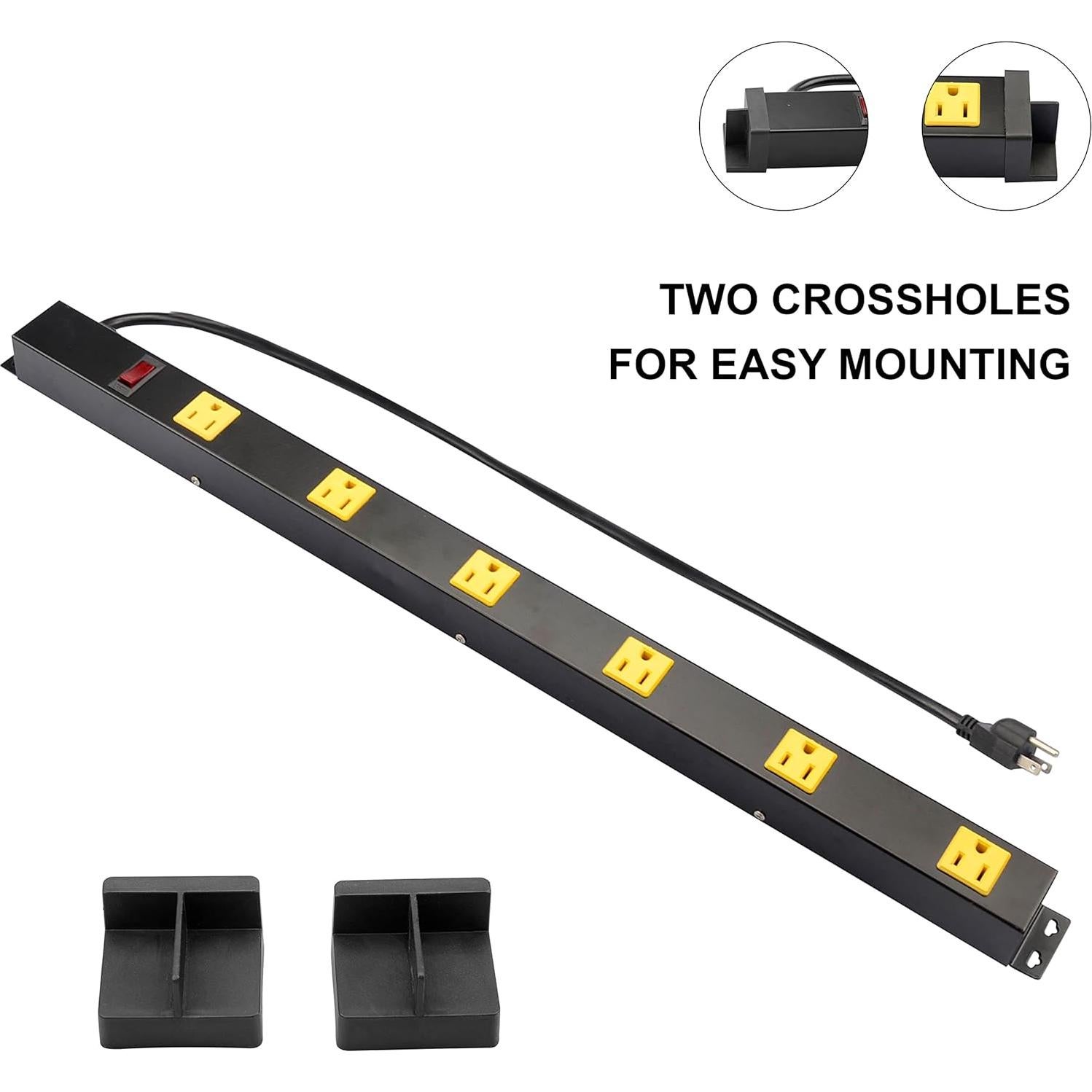 Tira de Enchufes de Pared Inland 03200, 6 Salidas, 3FT, 15A