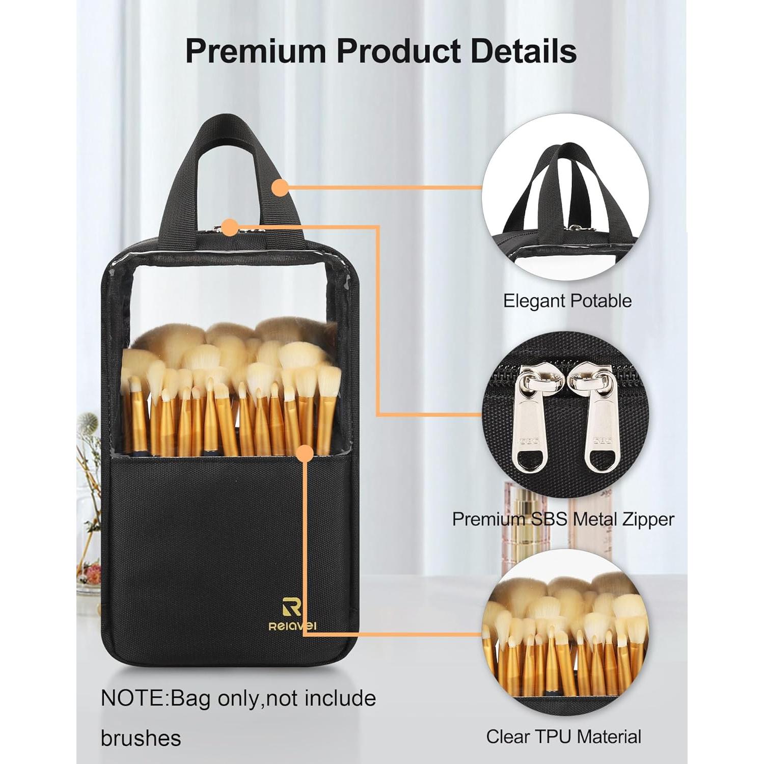 Bolsa Organizadora de Brochas de Maquillaje MONSTINA Negra