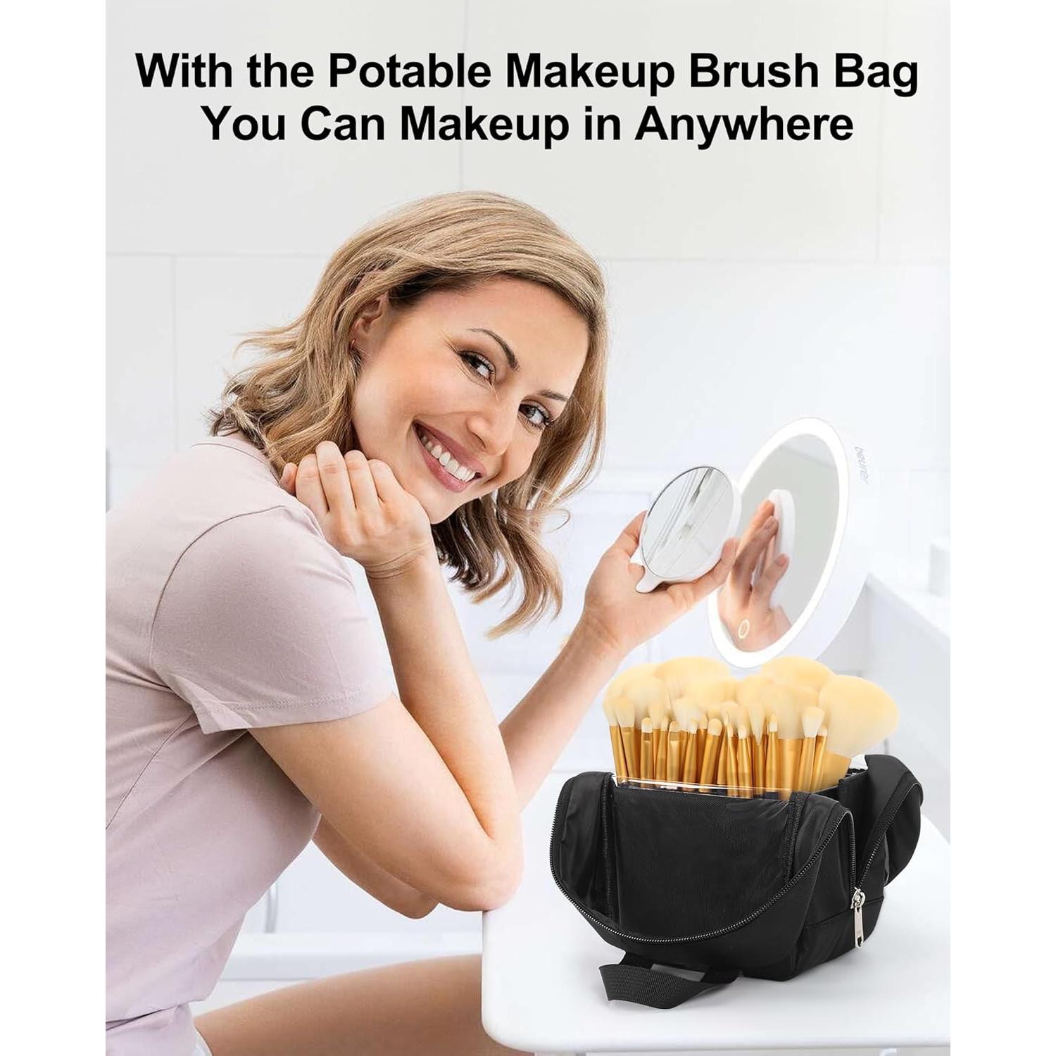 Bolsa Organizadora de Brochas de Maquillaje MONSTINA Negra