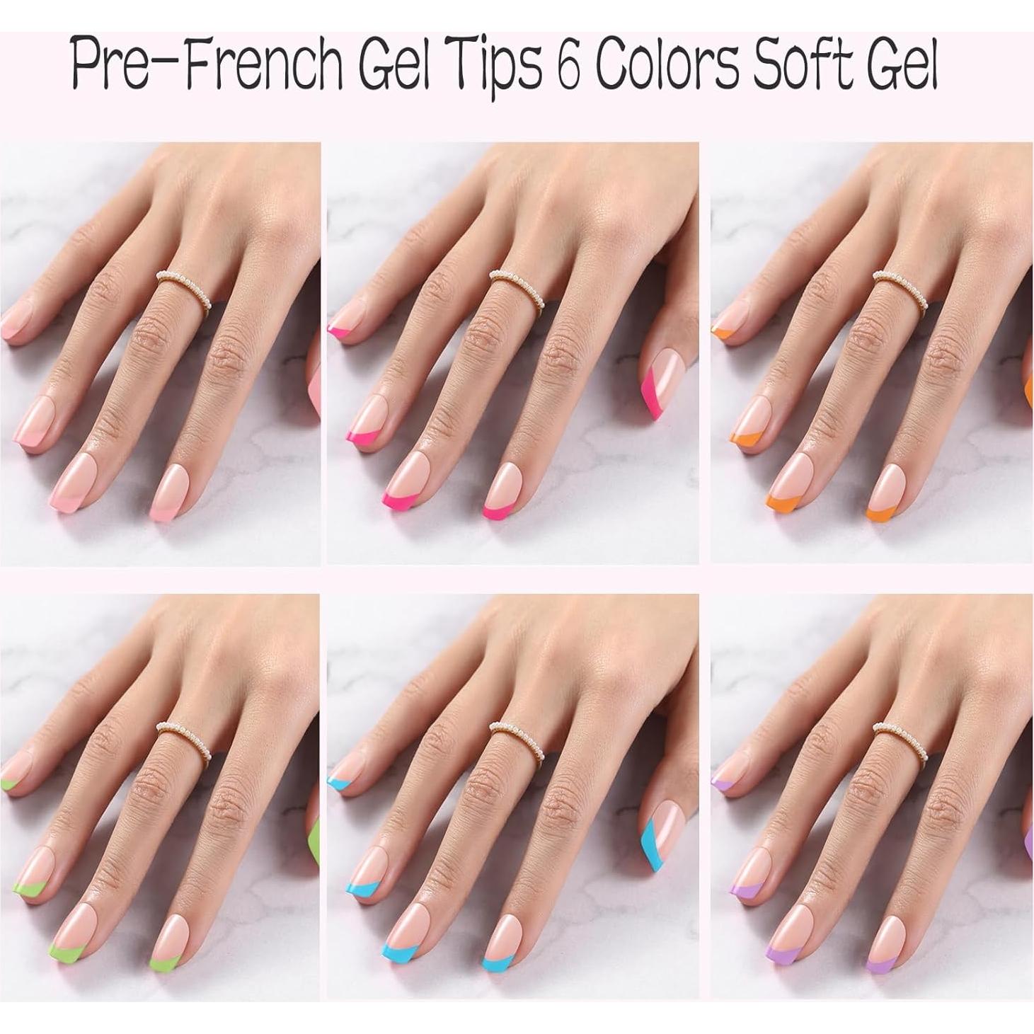 Uñas Postizas Francesas Cortas Jsiallye - 180 Piezas 15 Tamaños