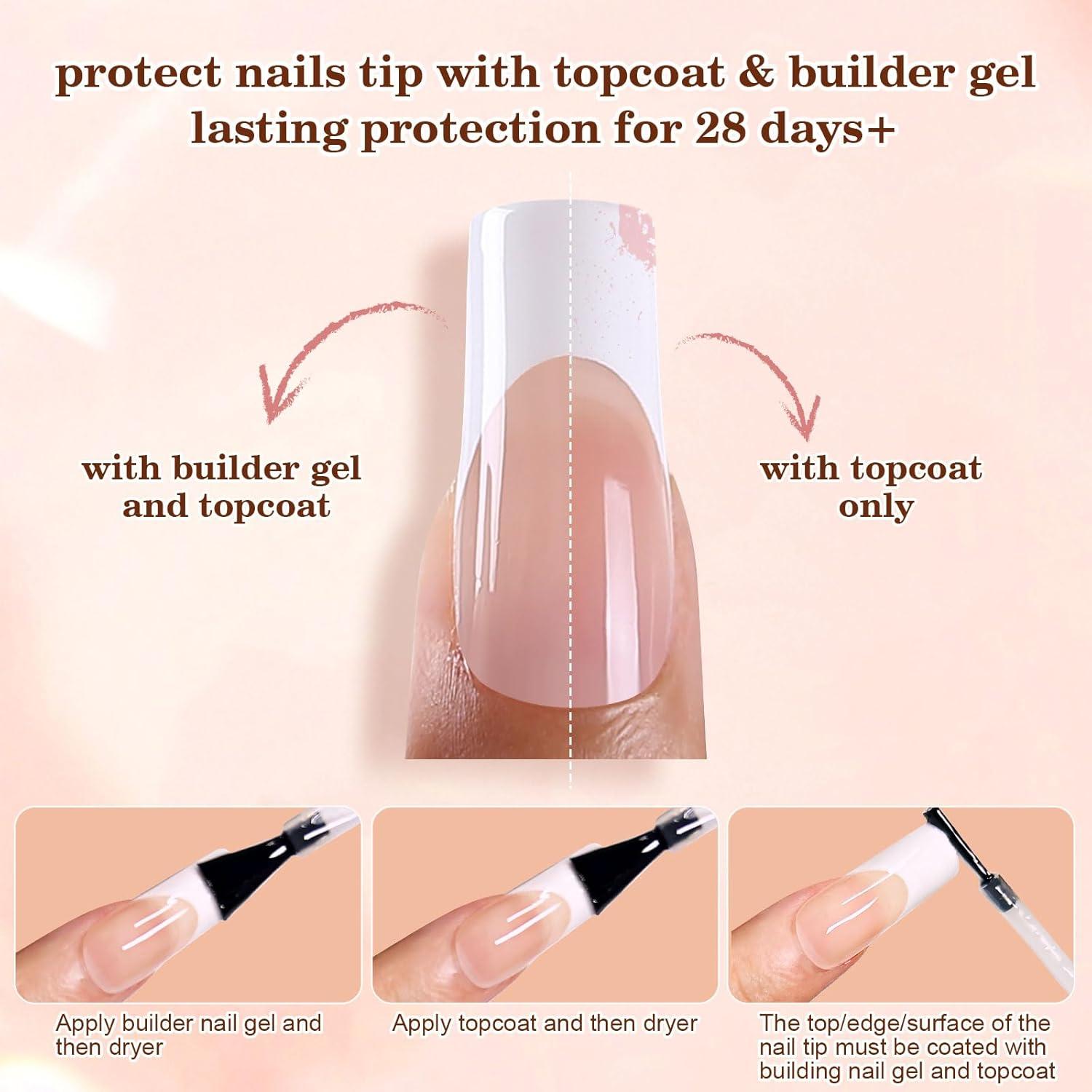 Uñas Postizas Francesas Cortas Jsiallye - 180 Piezas 15 Tamaños