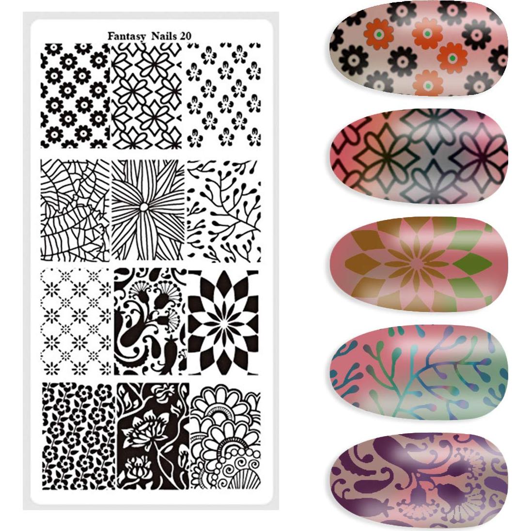 Kit de Estampado de Uñas DANNEASY 6 Piezas Acero Inoxidable