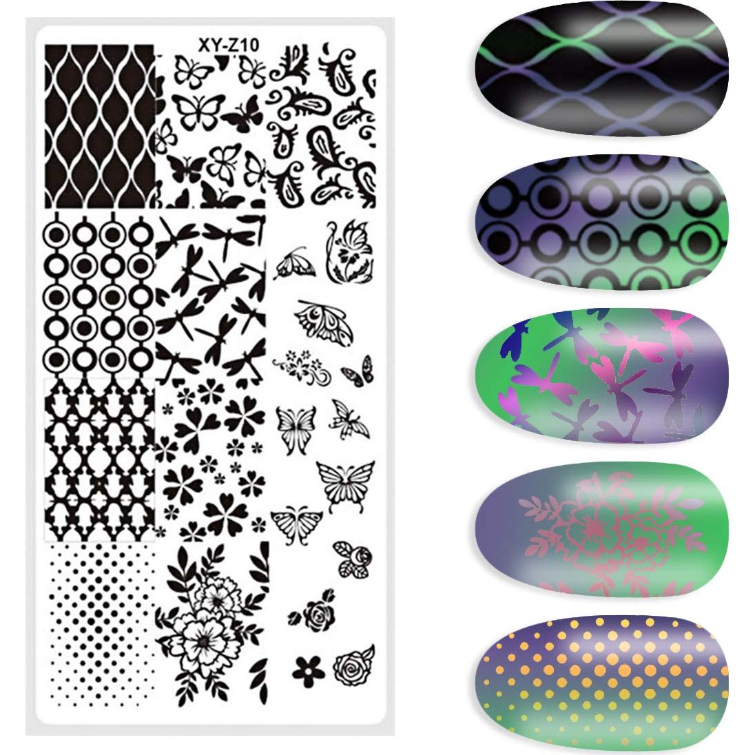 Kit de Estampado de Uñas DANNEASY 6 Piezas Acero Inoxidable
