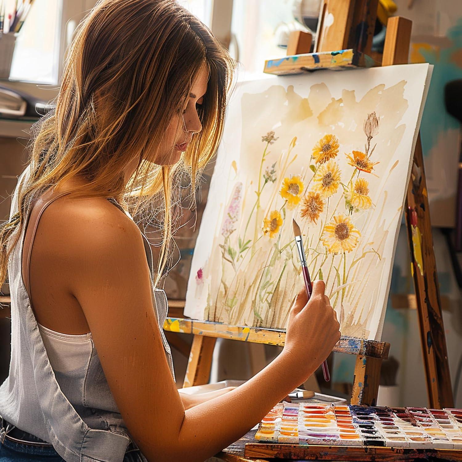 Juego de 9 Pinceles de Acuarela Profesional Lenbicki