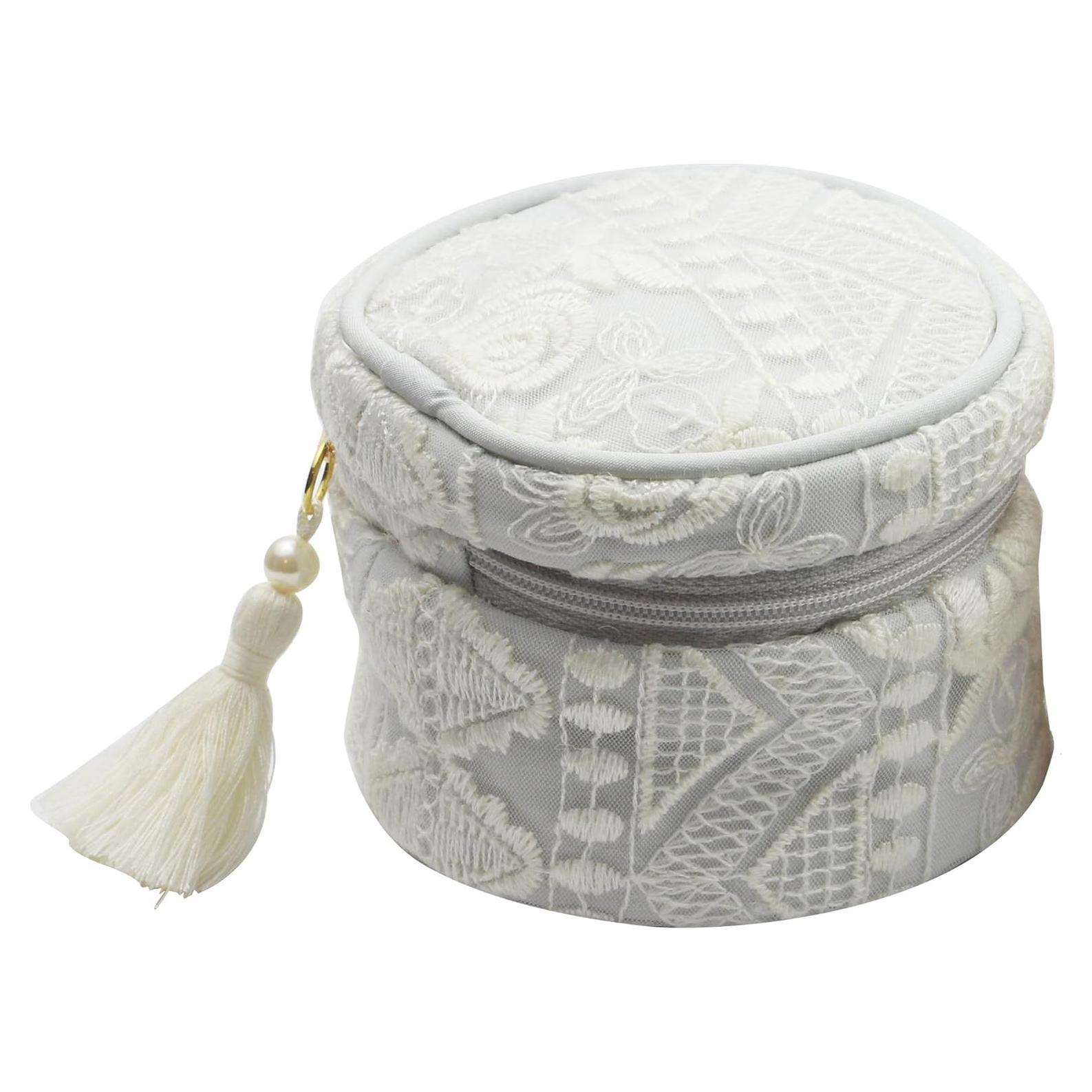 Estuche de Joyería Redondo Camelia Azul Claro 10 cm