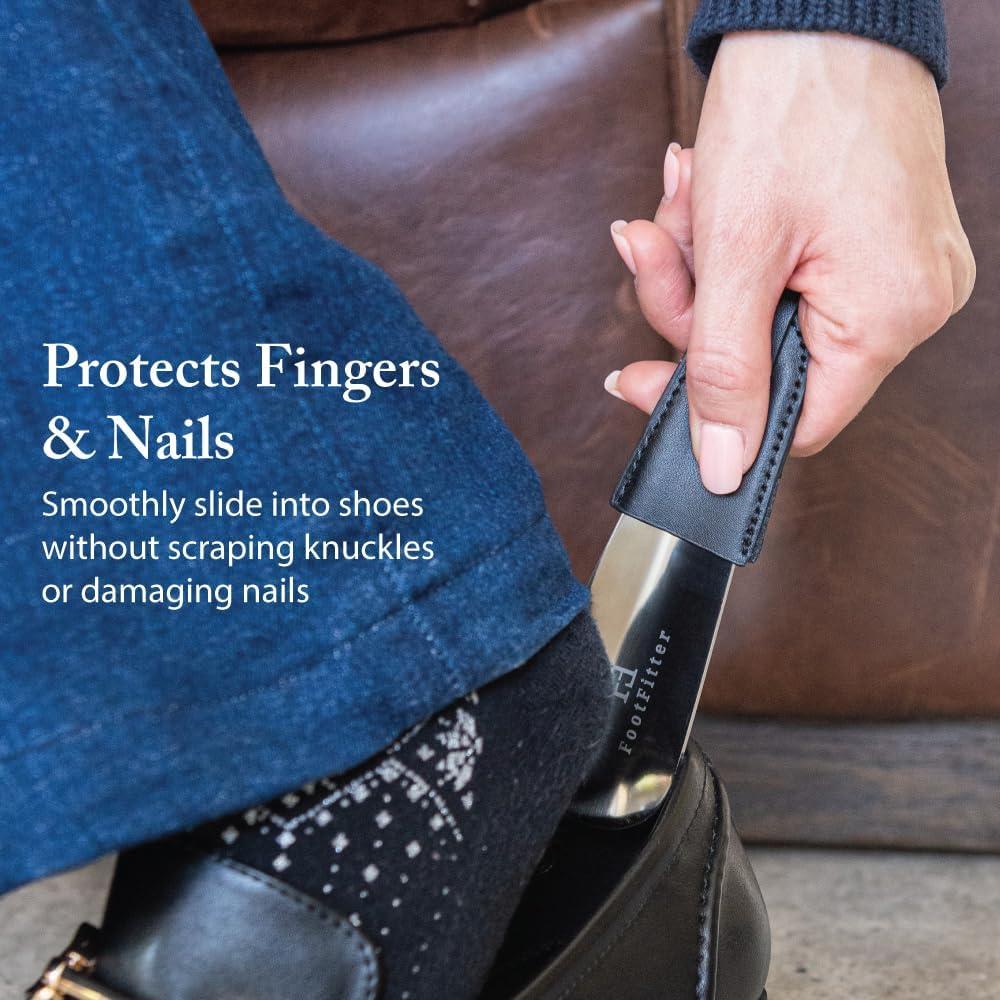 Cuerno de Zapato de Acero Inoxidable FootFitter 12.7cm 2 Paquete