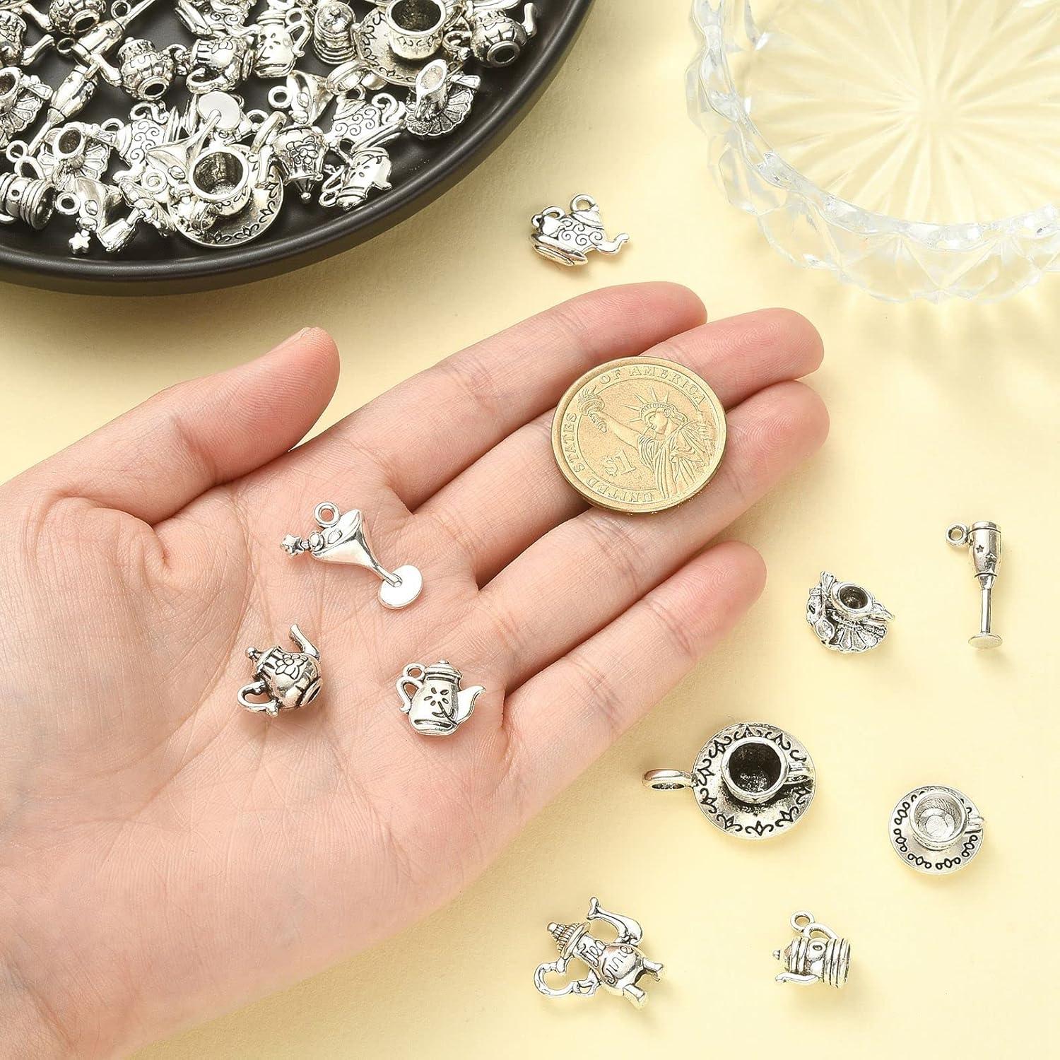 100 Piezas Charms de Té de la Tarde DanLingJewelry - 10 Estilos
