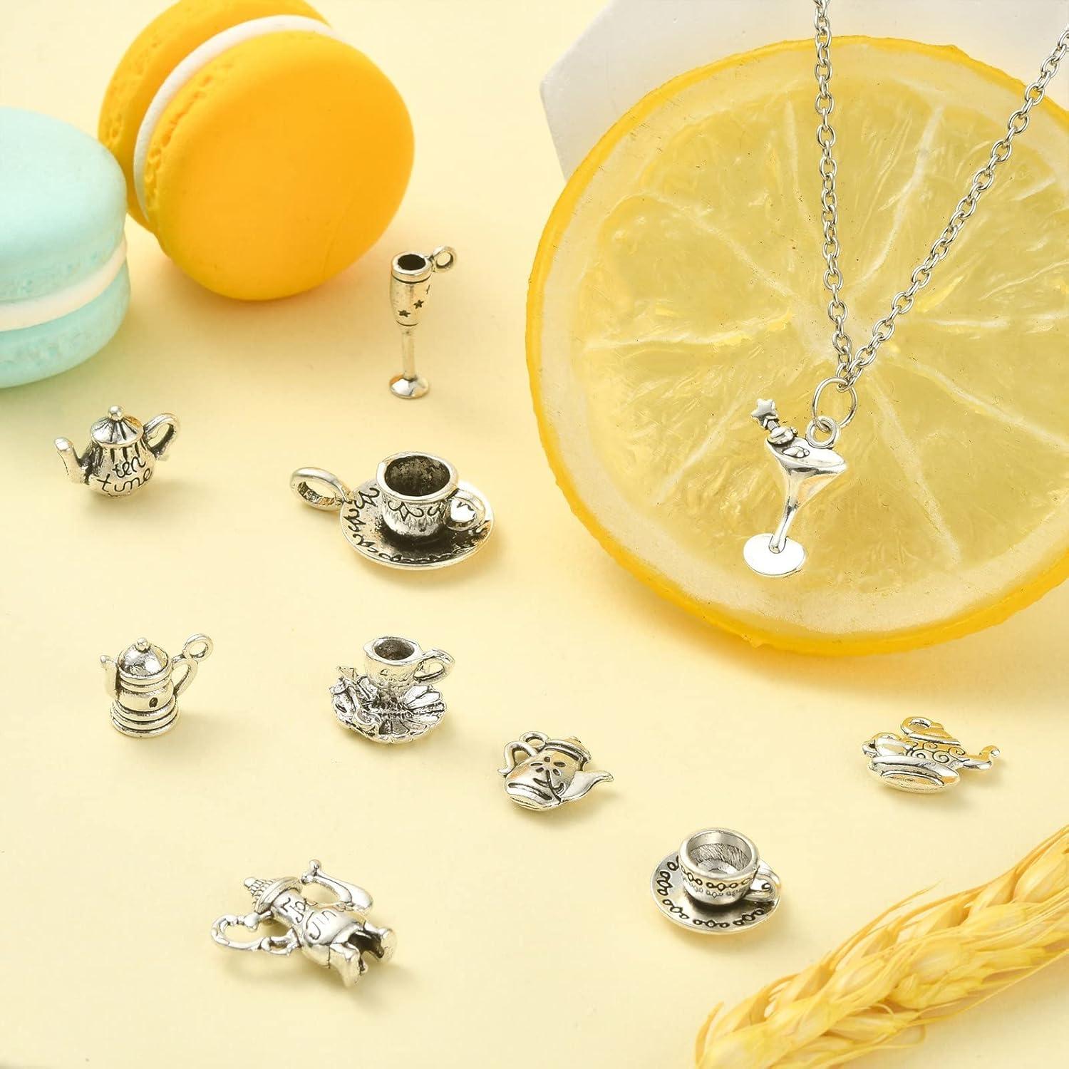 100 Piezas Charms de Té de la Tarde DanLingJewelry - 10 Estilos
