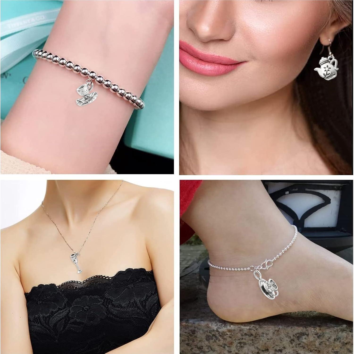 100 Piezas Charms de Té de la Tarde DanLingJewelry - 10 Estilos