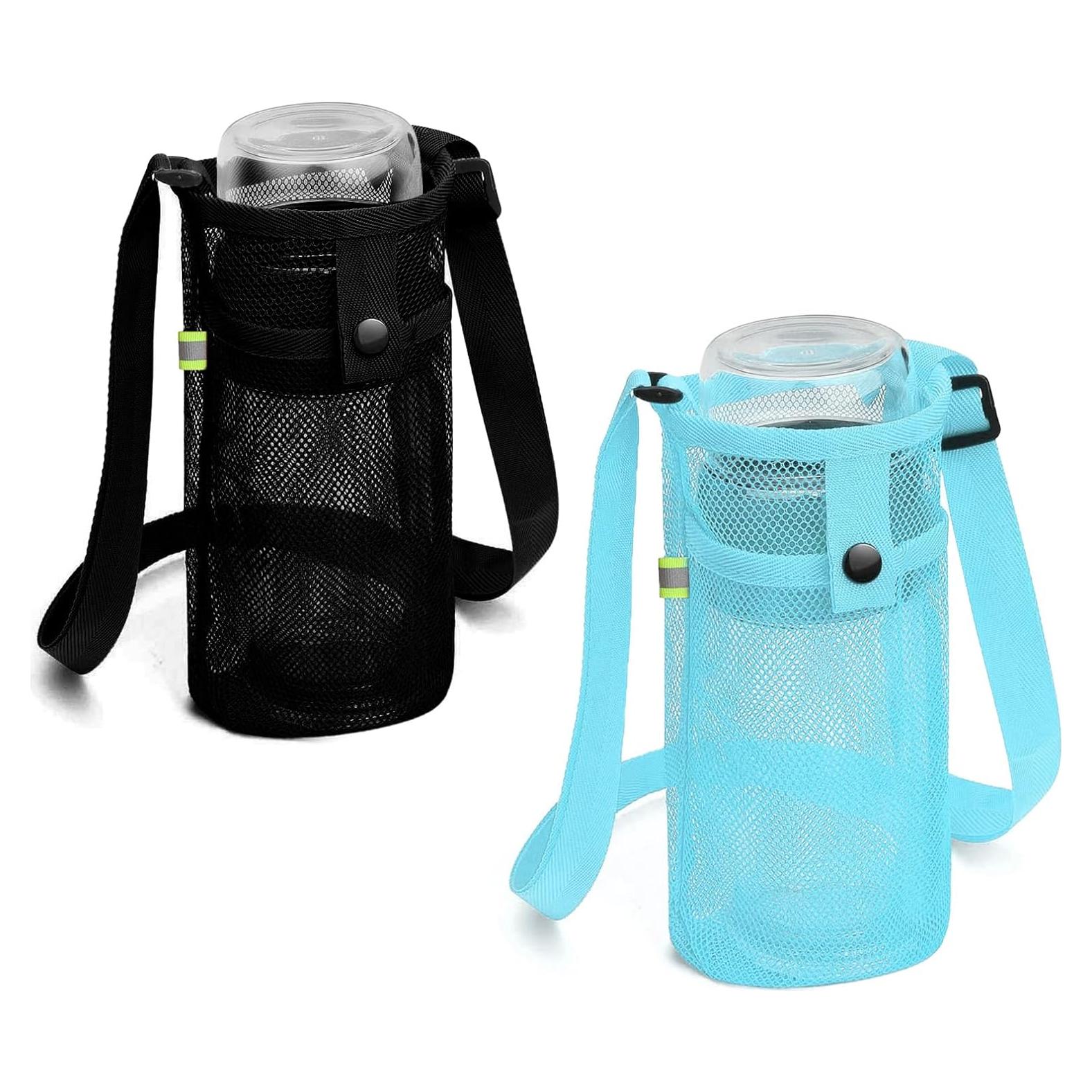 Soporte de Botella de Agua MENRU Extra Grande con Correa - Negro/Azul