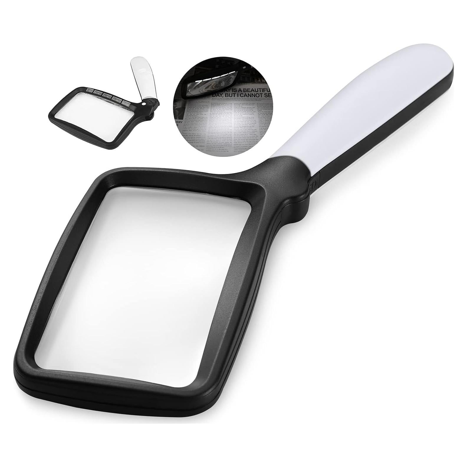 Lupa de Mano Plegable YUGYUJ 3X con Luz LED Regulable