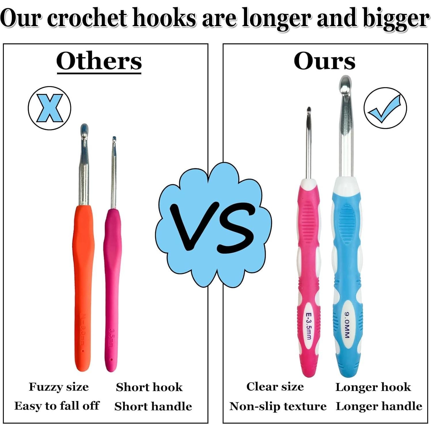 Juego de Ganchillos Ergonómicos Hobekoee 13 Piezas 2mm-10mm