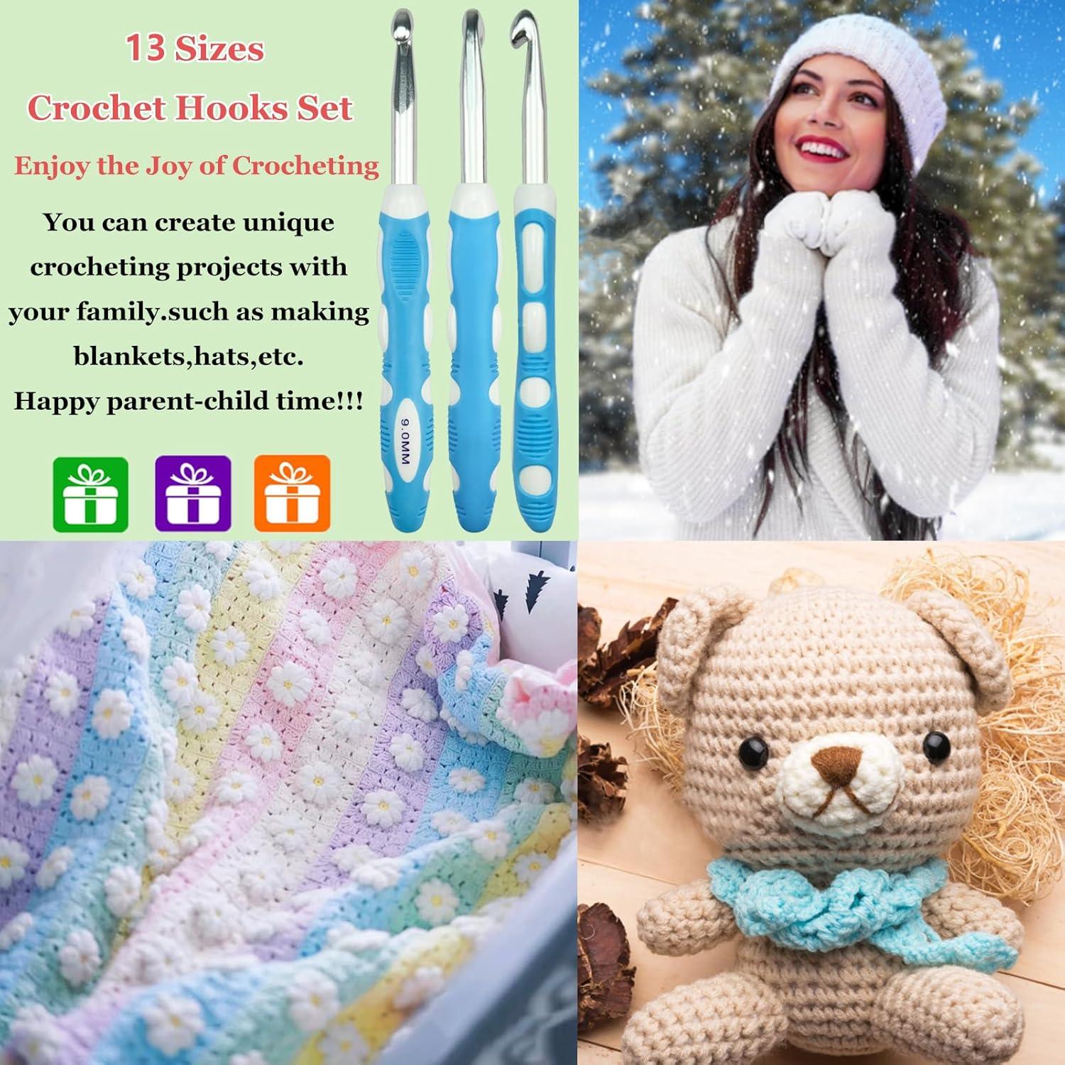 Juego de Ganchillos Ergonómicos Hobekoee 13 Piezas 2mm-10mm