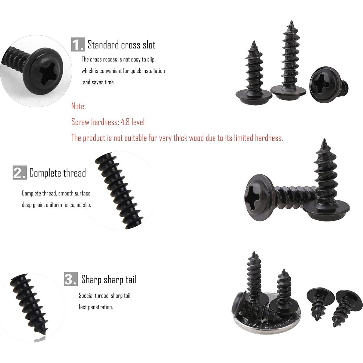 Kit de Tornillos Autoperforantes LBY 900pcs M2.3 M2.6 M3 Negro