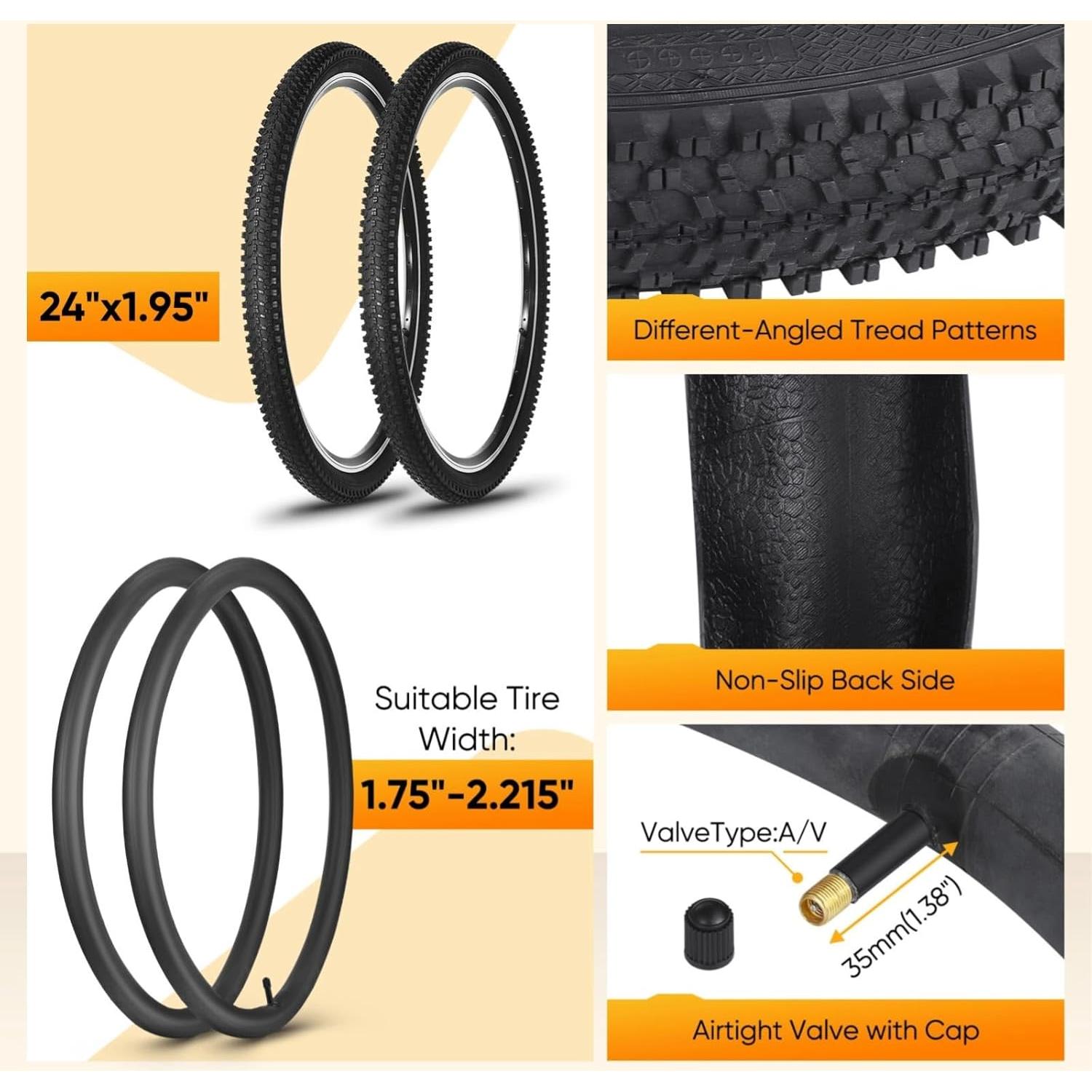 Neumáticos de Bicicleta de Montaña Fansport 24x1.95 Plegables