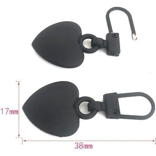 Set de 5 Tiradores de Cremallera Corazón Metal Dorado