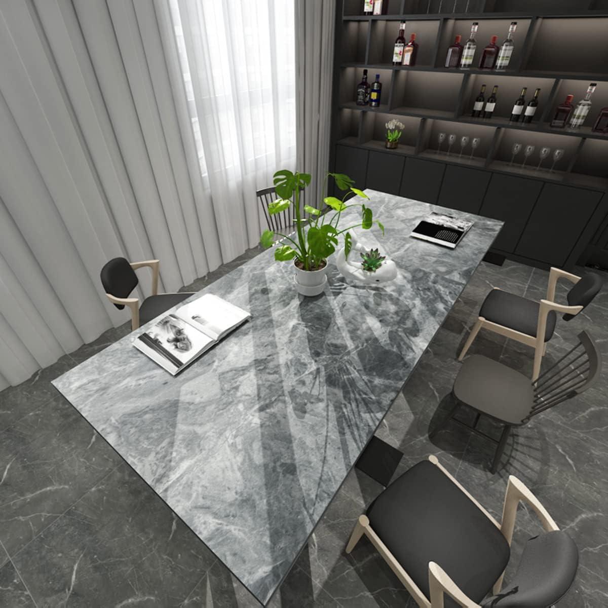 Papel Tapiz Autoadhesivo de Mármol Gris TOTIO 122x198 cm Impermeable